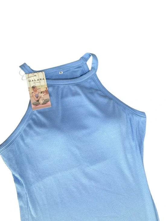 Halara Women’s Halter Ribbed Maxi Dress Blue Halter Maxi with Side Slit NWT - Picture 4 of 13